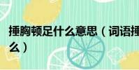 捶胸頓足什么意思(詞語捶胸頓足的意思是什么)