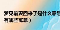 夢見前妻回來了是什么意思(夢見前妻回來了有哪些寓意)
