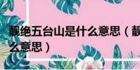 靚絕五臺山是什么意思(靚絕五臺山具體是什么意思)