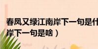 春鳳又綠江南岸下一句是什么(春鳳又綠江南岸下一句是啥)
