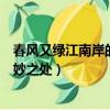 春風又綠江南岸的綠字好在哪里（春風又綠江南岸的綠字精妙之處）