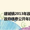 建城鎮2013年政府信息公開年度報告（關于建城鎮2013年政府信息公開年度報告介紹）