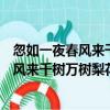 忽如一夜春風來千樹萬樹梨花開的意思是什么（忽如一夜春風來千樹萬樹梨花開原文及譯文）