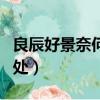 良辰好景奈何天什么意思（良辰好景奈何天出處）