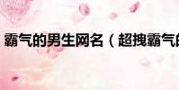 霸氣的男生網名(超拽霸氣的男生網名大全)