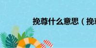 挽尊什么意思(挽尊解釋)