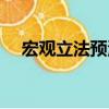 宏觀立法預測（關于宏觀立法預測介紹）