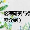 宏觀研究與微觀探索（關于宏觀研究與微觀探索介紹）