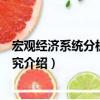 宏觀經濟系統分析方法研究（關于宏觀經濟系統分析方法研究介紹）
