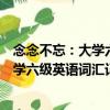念念不忘：大學六級英語詞匯記憶手冊（關于念念不忘：大學六級英語詞匯記憶手冊介紹）