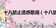 十八禁止透惑歌詞(十八禁止透惑歌詞是什么)