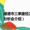 建德市三季度經濟形勢分析會（關于建德市三季度經濟形勢分析會介紹）