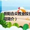 岳陽合眾置業投資有限公司（關于岳陽合眾置業投資有限公司簡介）