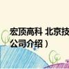 宏頂高科 北京技術有限公司（關于宏頂高科 北京技術有限公司介紹）