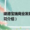 建德寶瑞商業發展有限公司（關于建德寶瑞商業發展有限公司介紹）