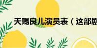 天賜良兒演員表(這部劇講的是什么)