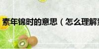 素年錦時的意思(怎么理解素年錦時的意思)