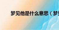 夢見他是什么意思(夢見他是什么)