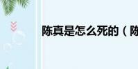 陳真是怎么死的(陳真介紹)