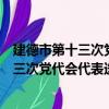 建德市第十三次黨代會代表選舉工作會議（關于建德市第十三次黨代會代表選舉工作會議介紹）