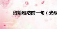 暗箭難防前一句(光明磊落做事)