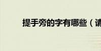 提手旁的字有哪些(請列舉一些)
