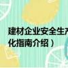建材企業安全生產標準化指南（關于建材企業安全生產標準化指南介紹）