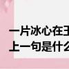 一片冰心在玉壺的前一句（一片冰心在玉壺的上一句是什么）
