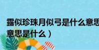 露似珍珠月似弓是什么意思(露似珍珠月似弓意思是什么)