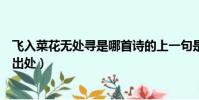 飛入菜花無處尋是哪首詩的上一句是什么(飛入菜花無處尋出處)