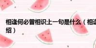 相逢何必曾相識上一句是什么(相逢何必曾相識的上一句介紹)
