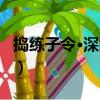搗練子令·深院靜（關于搗練子令·深院靜簡介）