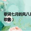 歌詞七月的風八月的雨是什么歌（歌詞七月的風八月的雨的歌名）