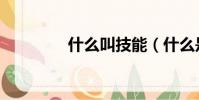 什么叫技能(什么是技能)