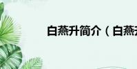 白燕升簡介(白燕升是誰)