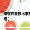 建筑專業技術細節與要點（關于建筑專業技術細節與要點介紹）