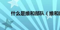 什么是維和部隊(維和部隊的介紹)