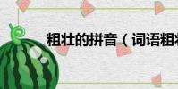 粗壯的拼音(詞語粗壯怎么讀)