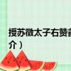 授蘇徵太子右贊善大夫制（關于授蘇徵太子右贊善大夫制簡介）