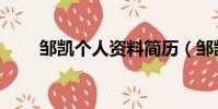 鄒凱個人資料簡歷(鄒凱人物介紹)