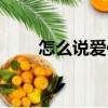 怎么說愛你（關于怎么說愛你介紹）