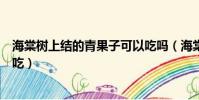 海棠樹上結的青果子可以吃嗎(海棠樹上結的青果子能不能吃)