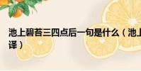 池上碧苔三四點后一句是什么(池上碧苔三四點的原文及翻譯)