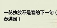 一花獨放不是春的下一句(下一句是百花齊放春滿園)