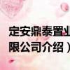 定安鼎泰置業有限公司（關于定安鼎泰置業有限公司介紹）