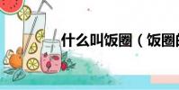 什么叫飯圈(飯圈的意思)