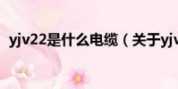 yjv22是什么電纜(關于yjv22電纜的介紹)