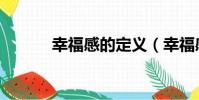 幸福感的定義(幸福感是什么)