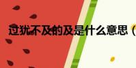 過猶不及的及是什么意思(簡單介紹一下)