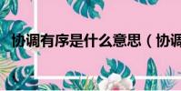 協調有序是什么意思(協調有序意思簡述)